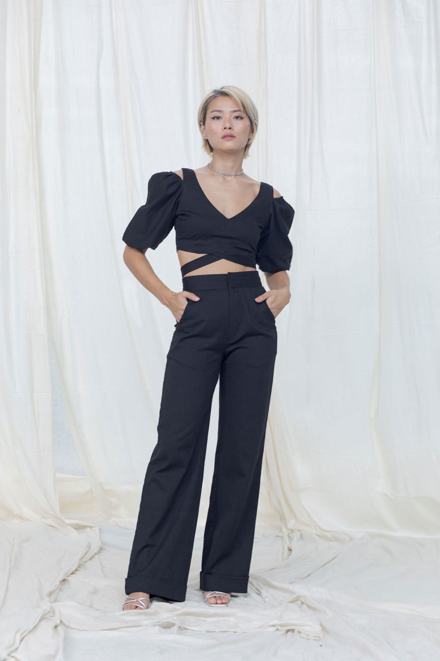 Western-Wear Urban Suburban | Black Textured Pants