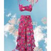 Fashion-Wear Urban Suburban | Pink Floral Wraparound Pants Set