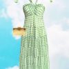 Fashion-Wear Urban Suburban | Green Gingham Tiered Maxi Dress