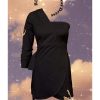 Western-Wear Urban Suburban | Black Wraparound Dress