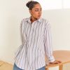 Western-Wear Urban Suburban | Pin Striped Shirt With Side Ruching Detail