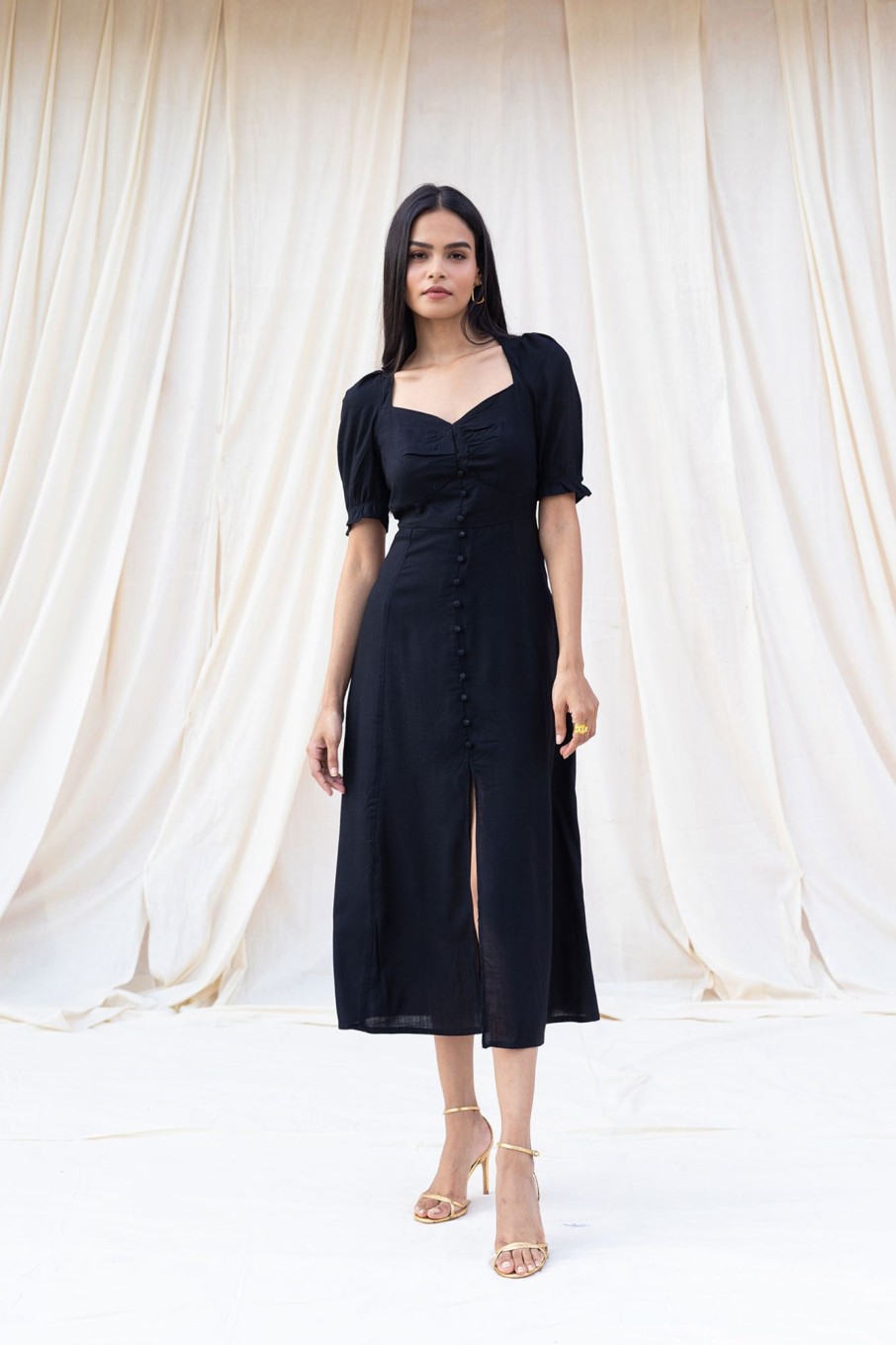 Western-Wear Urban Suburban | Black Midi Dress