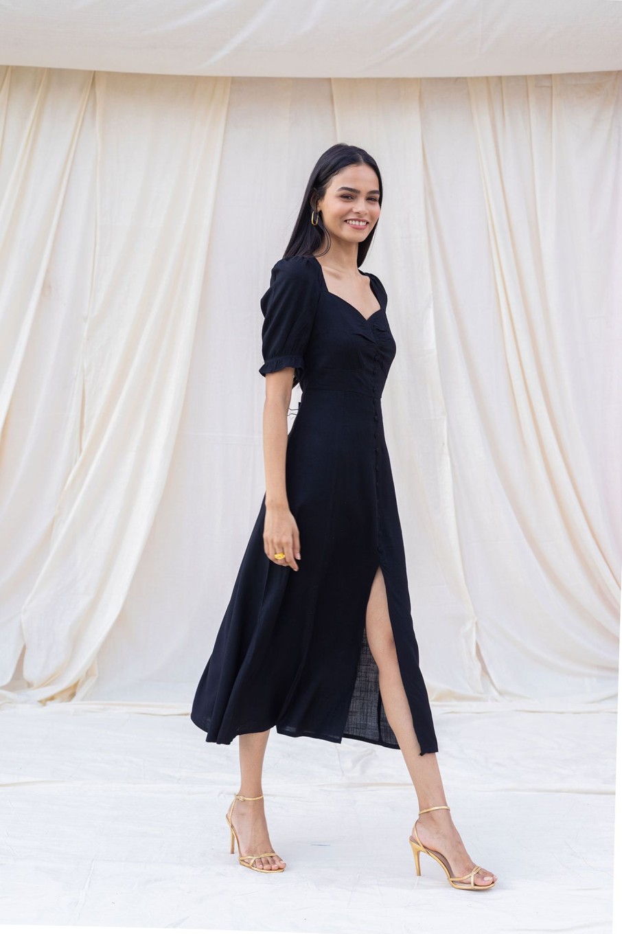 Western-Wear Urban Suburban | Black Midi Dress