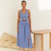 Western-Wear Urban Suburban | Blue Striped Midi Dress