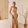 Western-Wear Urban Suburban | Satin Cowl Neck Maxi Dress