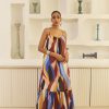 Western-Wear Urban Suburban | Abstract Print A-Line Maxi Dress