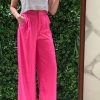 Western-Wear Urban Suburban | Silver Studded Top & Pink Satin Pants Set