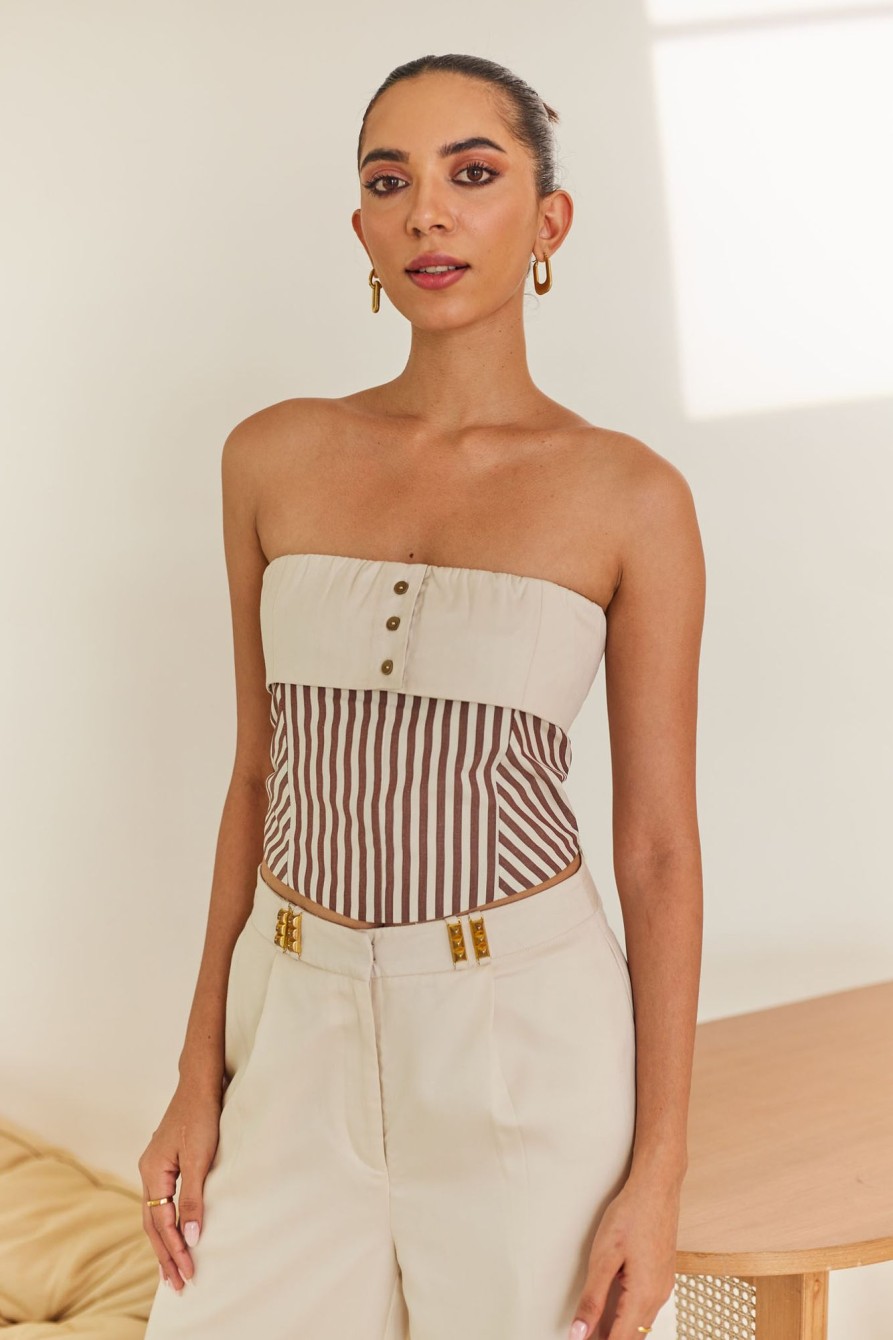 Western-Wear Urban Suburban | Tube Top With Contrast Detail