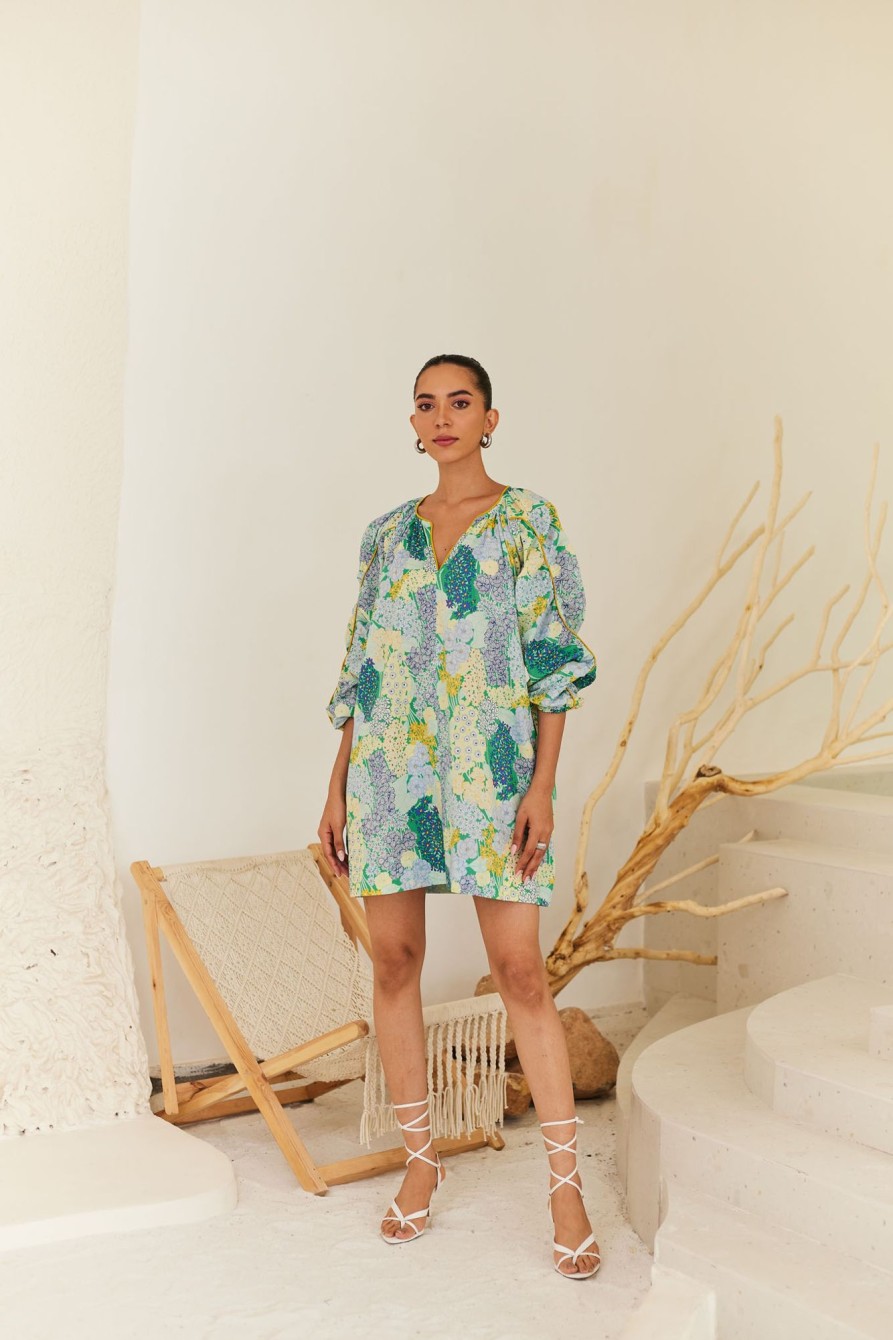 Western-Wear Urban Suburban | Multicolour Floral Poplin Oversized Dress