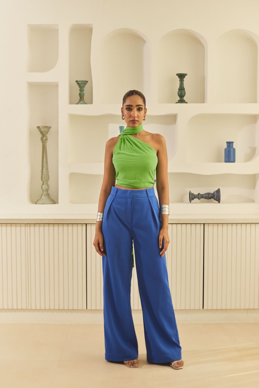 Western-Wear Urban Suburban | Blue Wide Leg Trousers