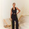 Western-Wear Urban Suburban | Black Linen Vest & Pants Set