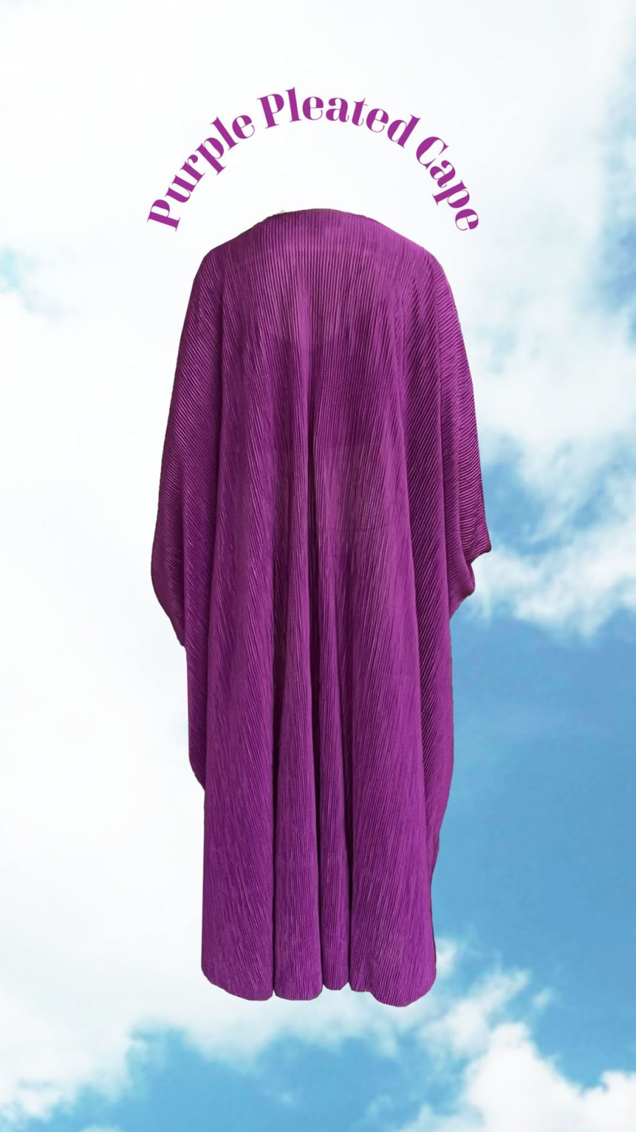 Fashion-Wear Urban Suburban | Purple Pleated Cape Set