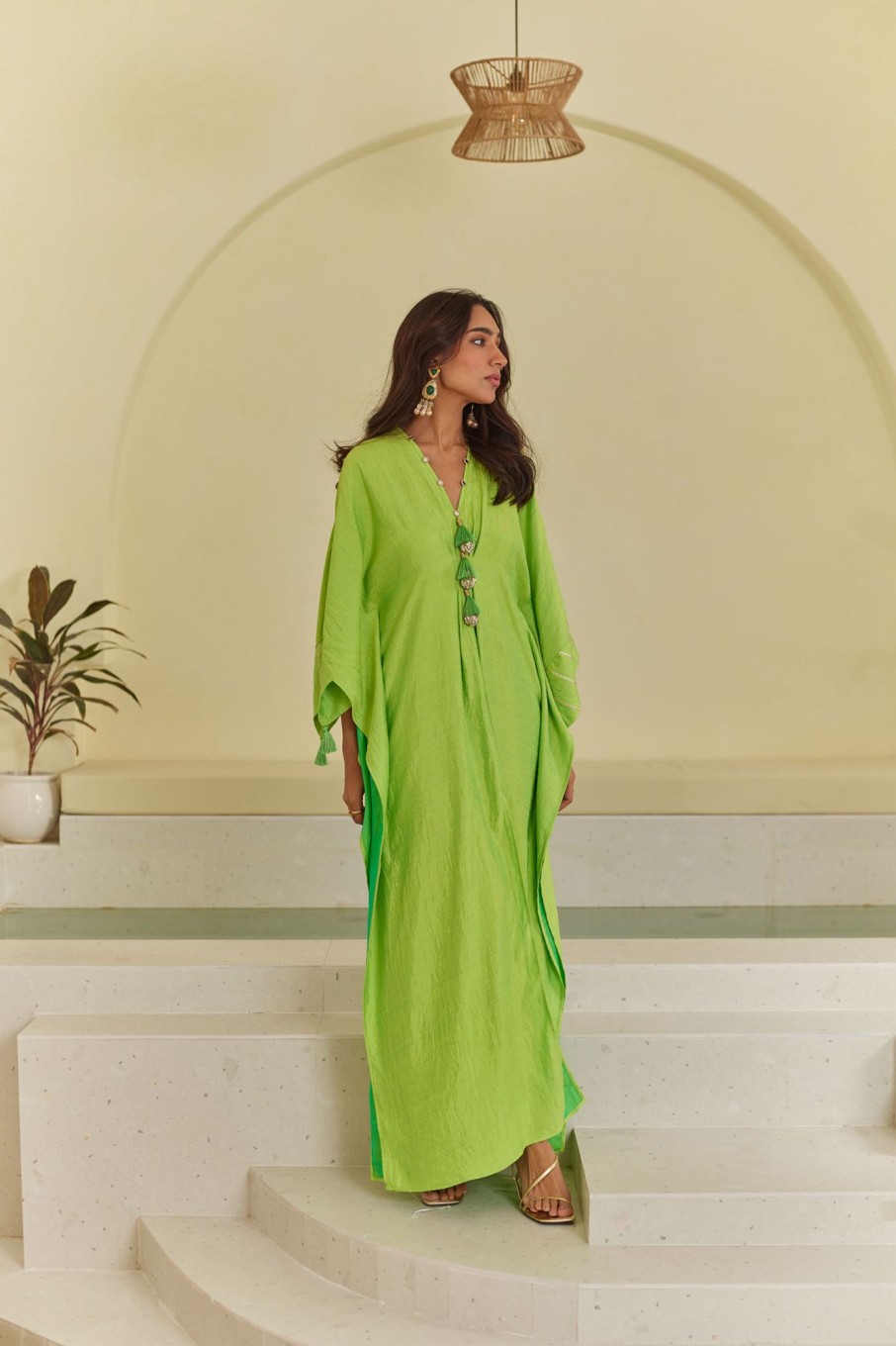 Fashion-Wear Urban Suburban | Green Kaftan