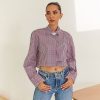 Western-Wear Urban Suburban | Cropped Checkered Shirt With Crop Top Detail