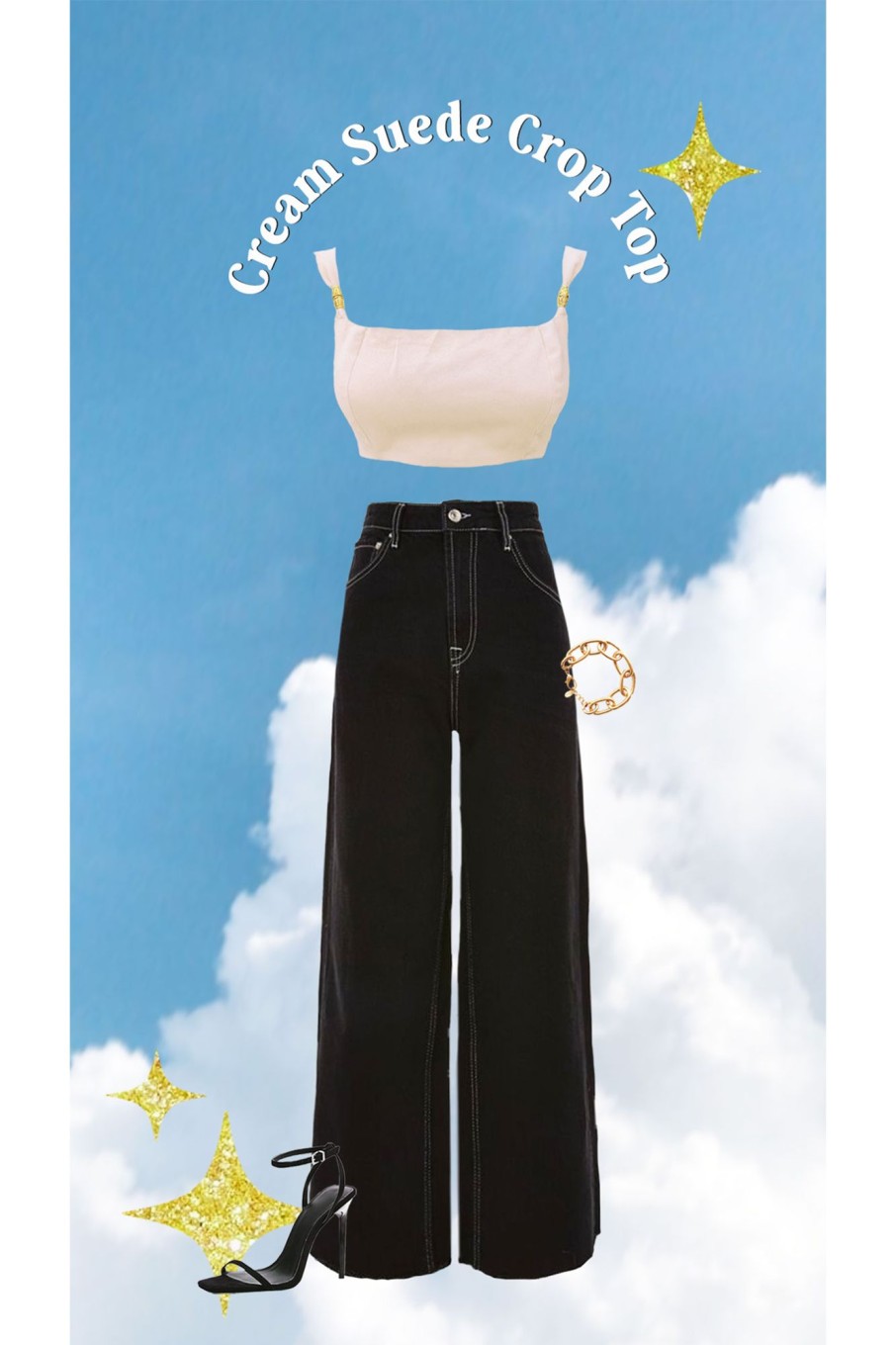 Western-Wear Urban Suburban | Cream Suede Crop Top