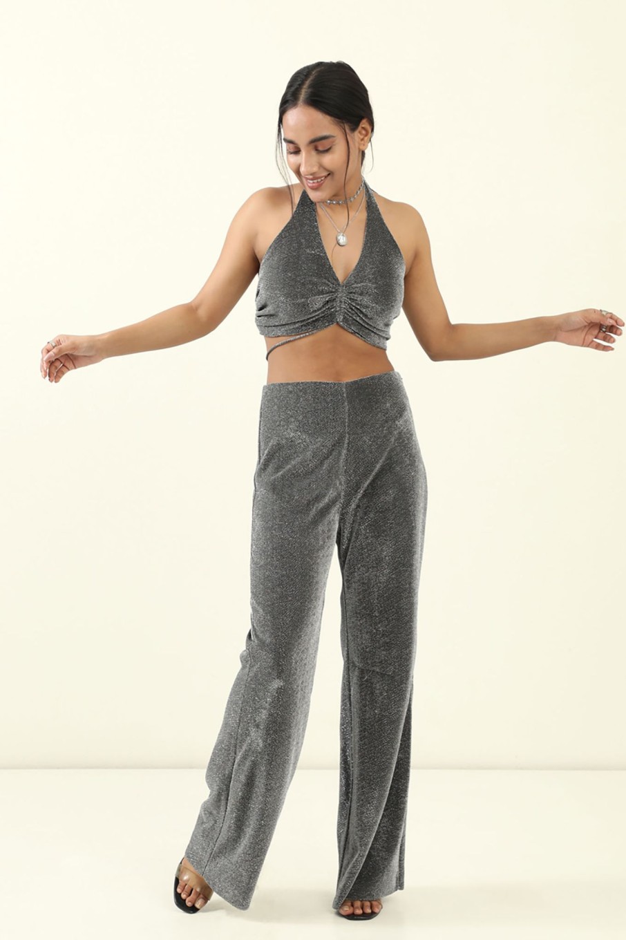 Western-Wear Urban Suburban | Grey Shimmer Set