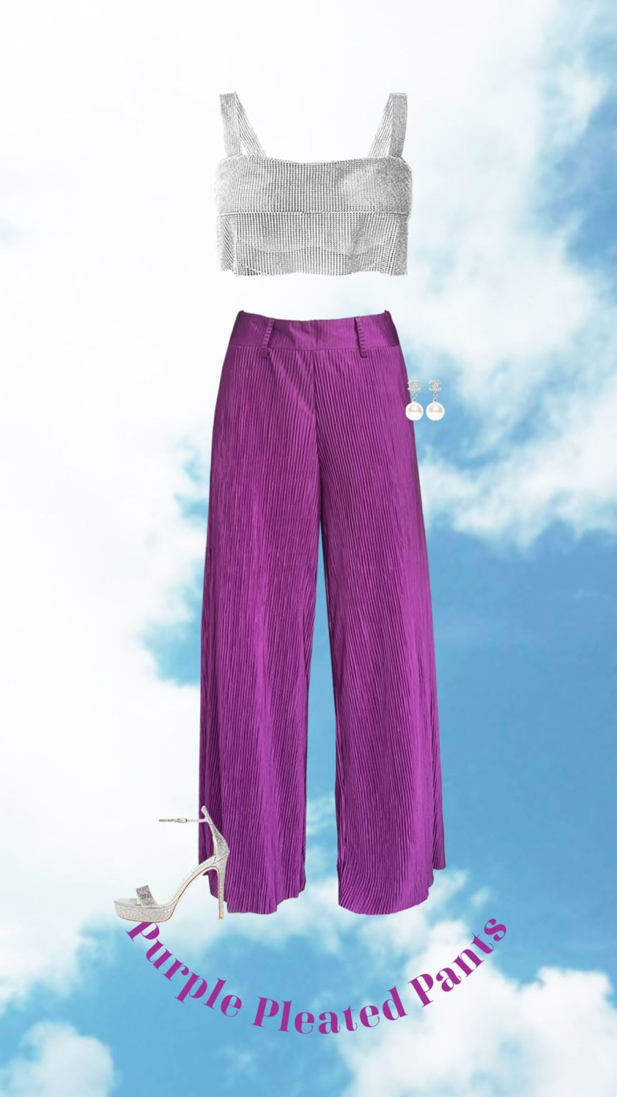 Fashion-Wear Urban Suburban | Purple Pleated Pants