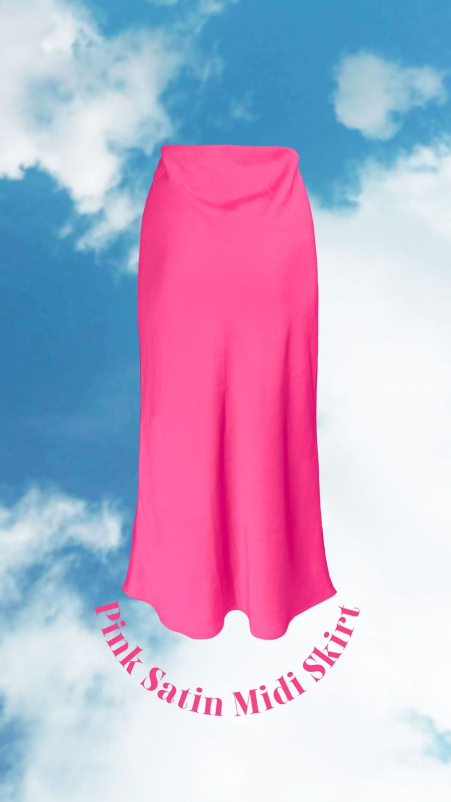 Western-Wear Urban Suburban | Pink Satin Midi Skirt