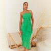 Western-Wear Urban Suburban | Green Asymmetrical Party Dress