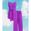 Western-Wear Urban Suburban | Purple Pleated Top & Pants Set