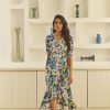 Western-Wear Urban Suburban | Floral Wrap Dress With Flounce Hem