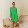 Western-Wear Urban Suburban | Green Kaftan Short Dress