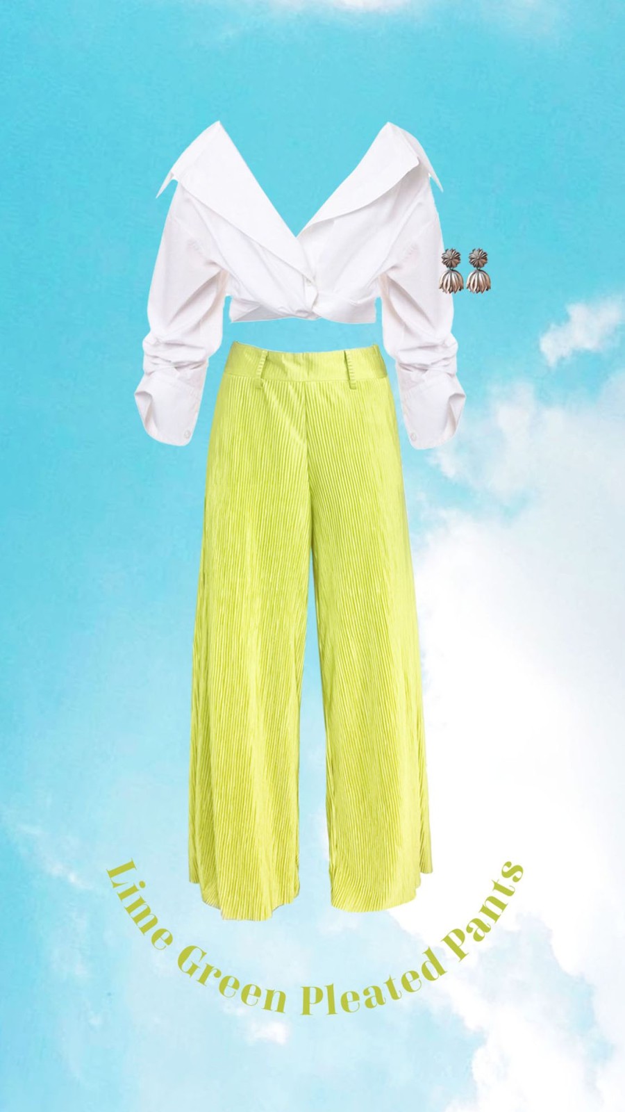 Fashion-Wear Urban Suburban | Lime Green Pleated Pants