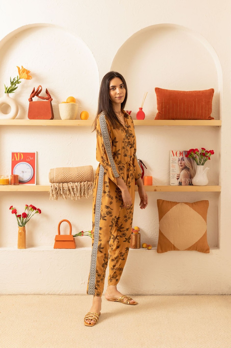 Western-Wear Urban Suburban | Palm Tree Print Jumpsuit