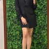 Western-Wear Urban Suburban | Black Linen Blazer Dress & Shorts Set