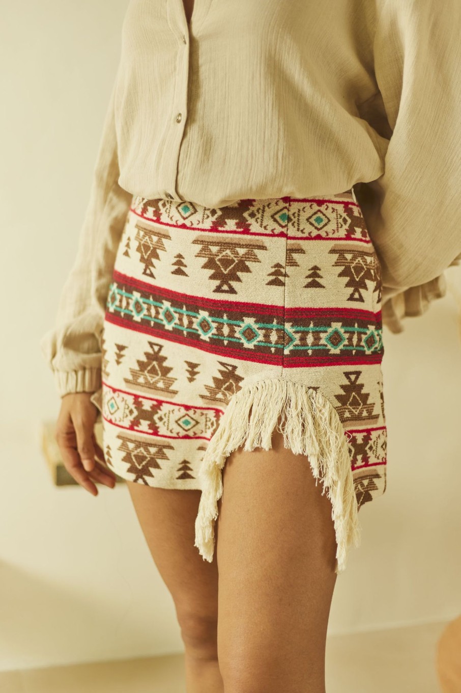 Western-Wear Urban Suburban | Boho Jacquard Skort