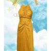 Western-Wear Urban Suburban | Mustard Yellow Backless Midi Dress