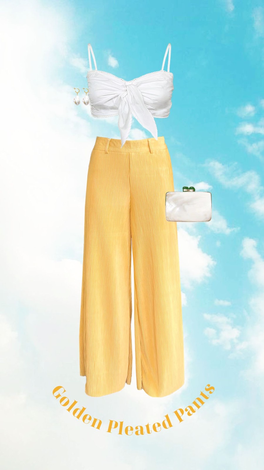 Fashion-Wear Urban Suburban | Golden Pleated Pants