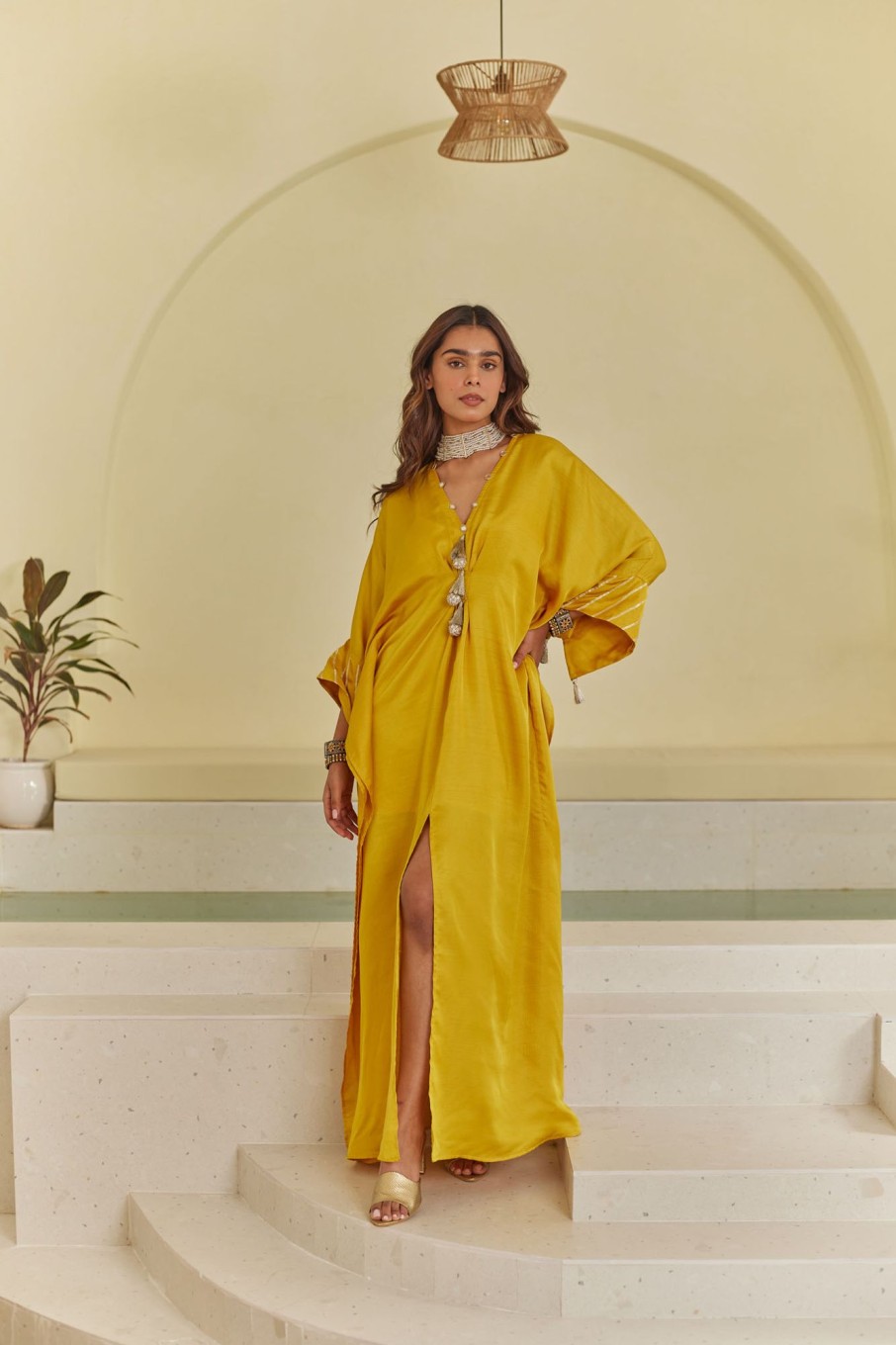 Fashion-Wear Urban Suburban | Yellow Kaftan