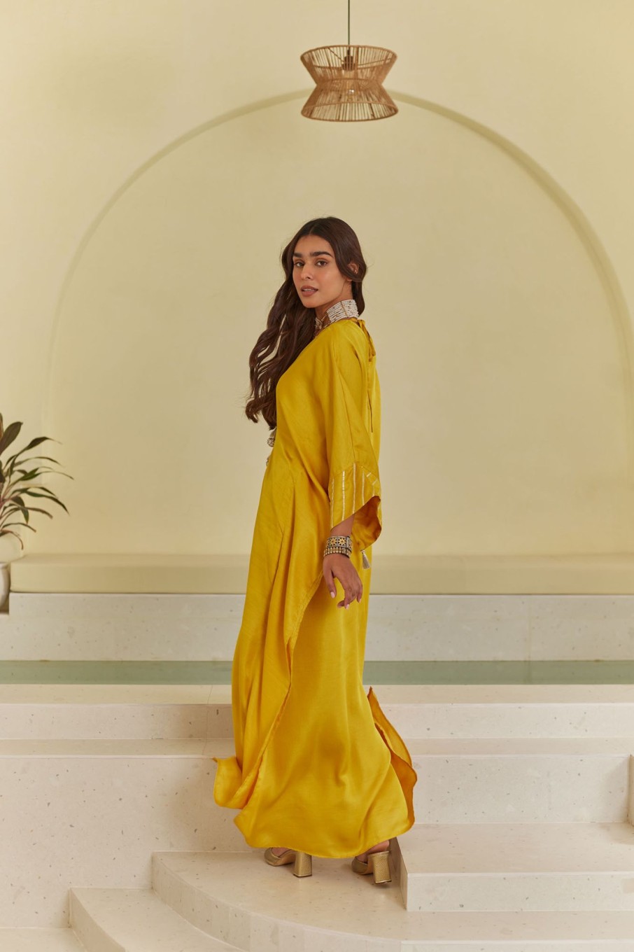 Fashion-Wear Urban Suburban | Yellow Kaftan