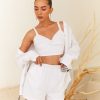 Western-Wear Urban Suburban | White Cotton Crop Top