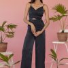 Western-Wear Urban Suburban | Suede Satin Blue Jumpsuit