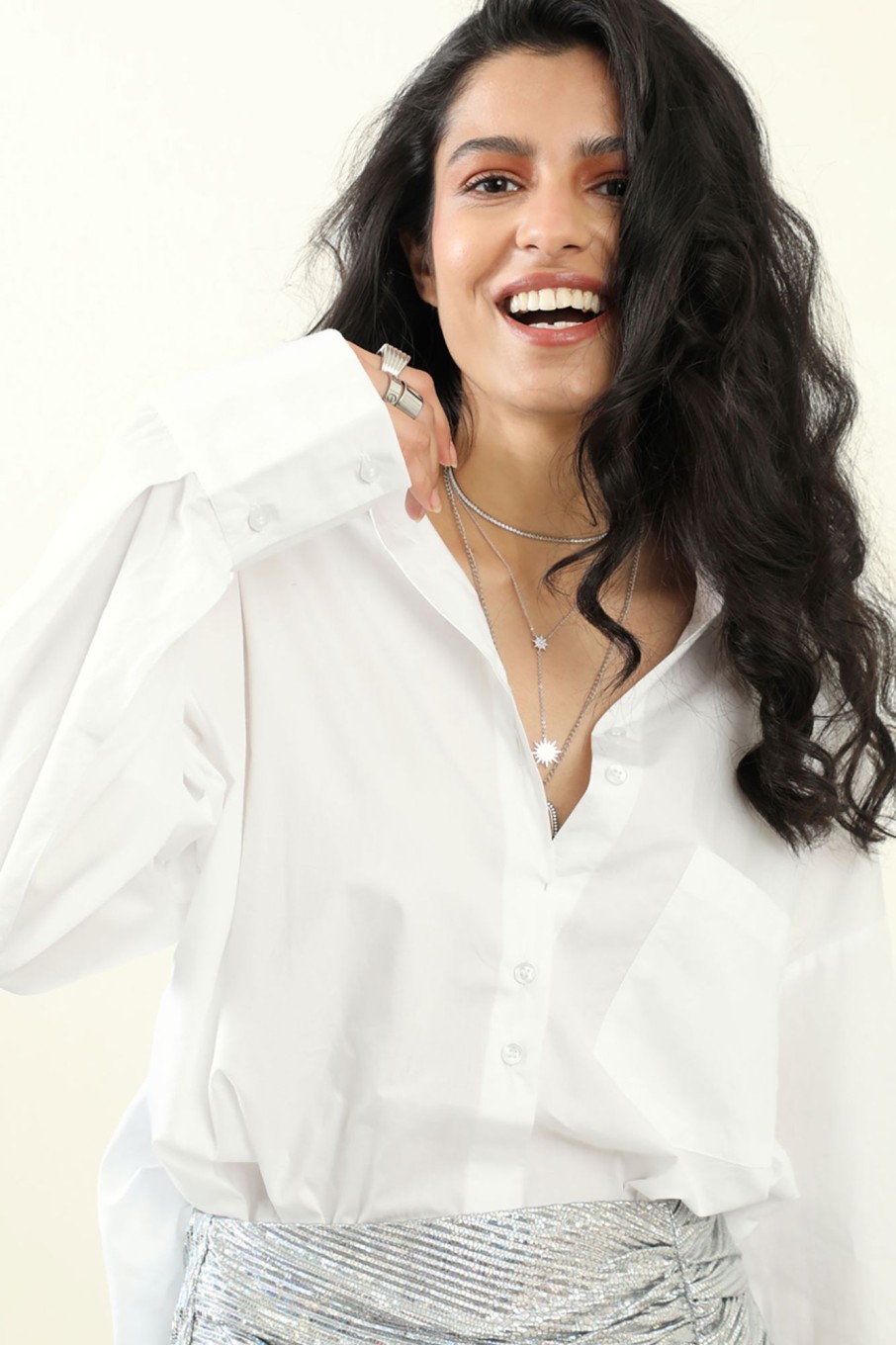 Western-Wear Urban Suburban | White Oversized Poplin Shirt