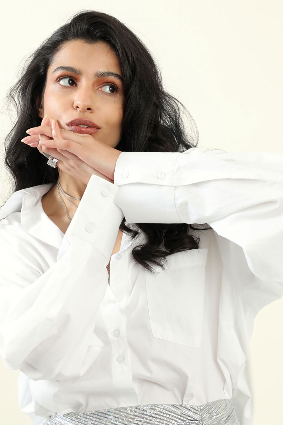 Western-Wear Urban Suburban | White Oversized Poplin Shirt