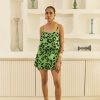 Western-Wear Urban Suburban | Green Animal Print Playsuit