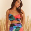 Fashion-Wear Urban Suburban | Multicolor Satin Crop Top