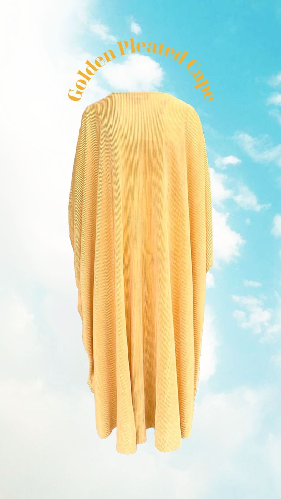 Fashion-Wear Urban Suburban | Golden Pleated Cape Set