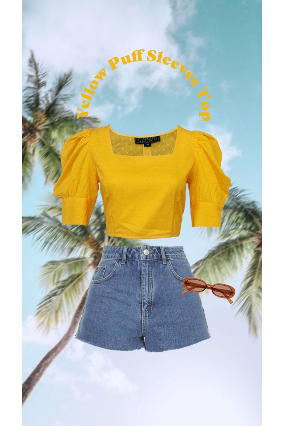 Western-Wear Urban Suburban | Yellow Puff Sleeves Top