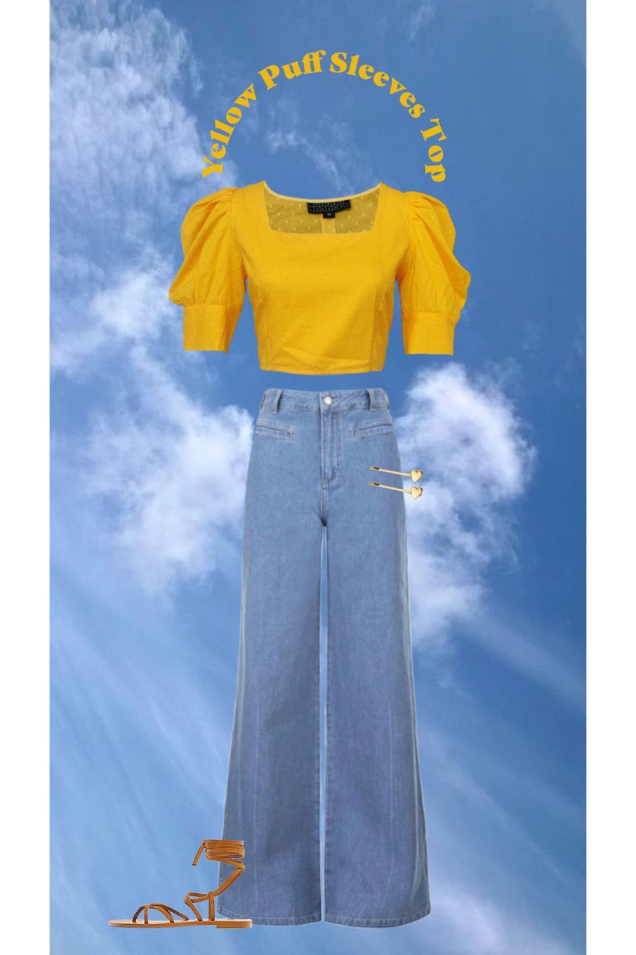 Western-Wear Urban Suburban | Yellow Puff Sleeves Top