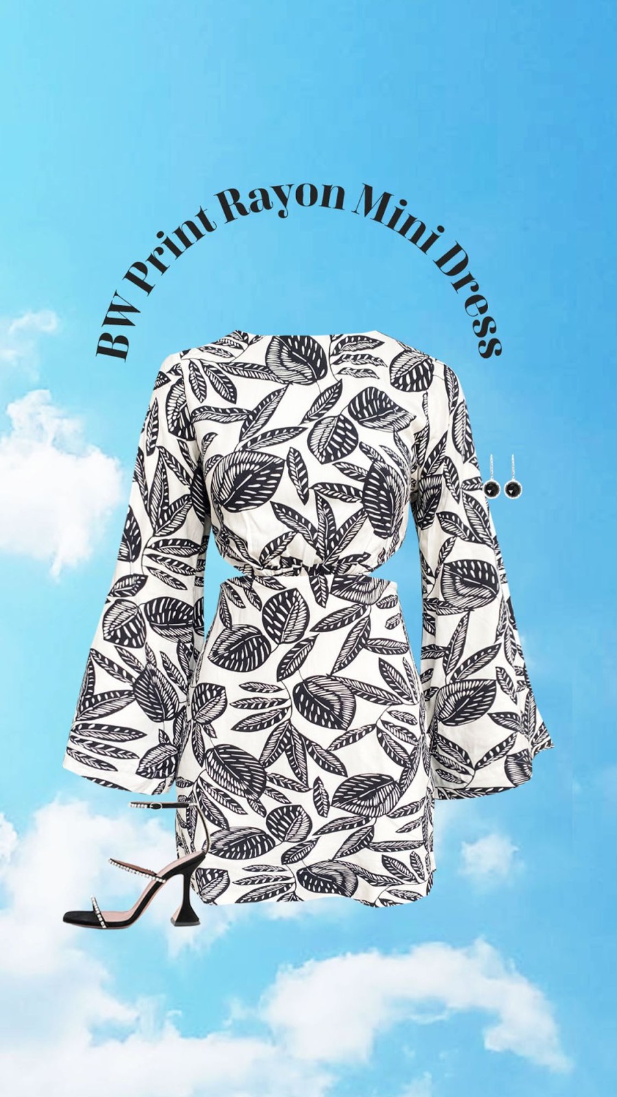 Western-Wear Urban Suburban | B&W Print Short Summer Dress