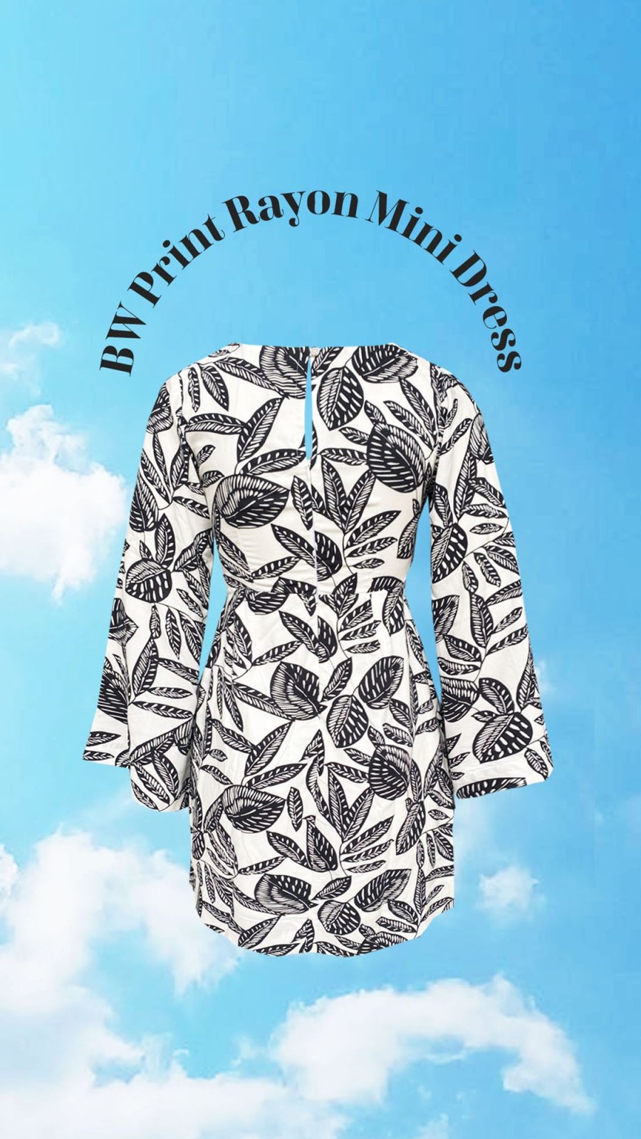 Western-Wear Urban Suburban | B&W Print Short Summer Dress