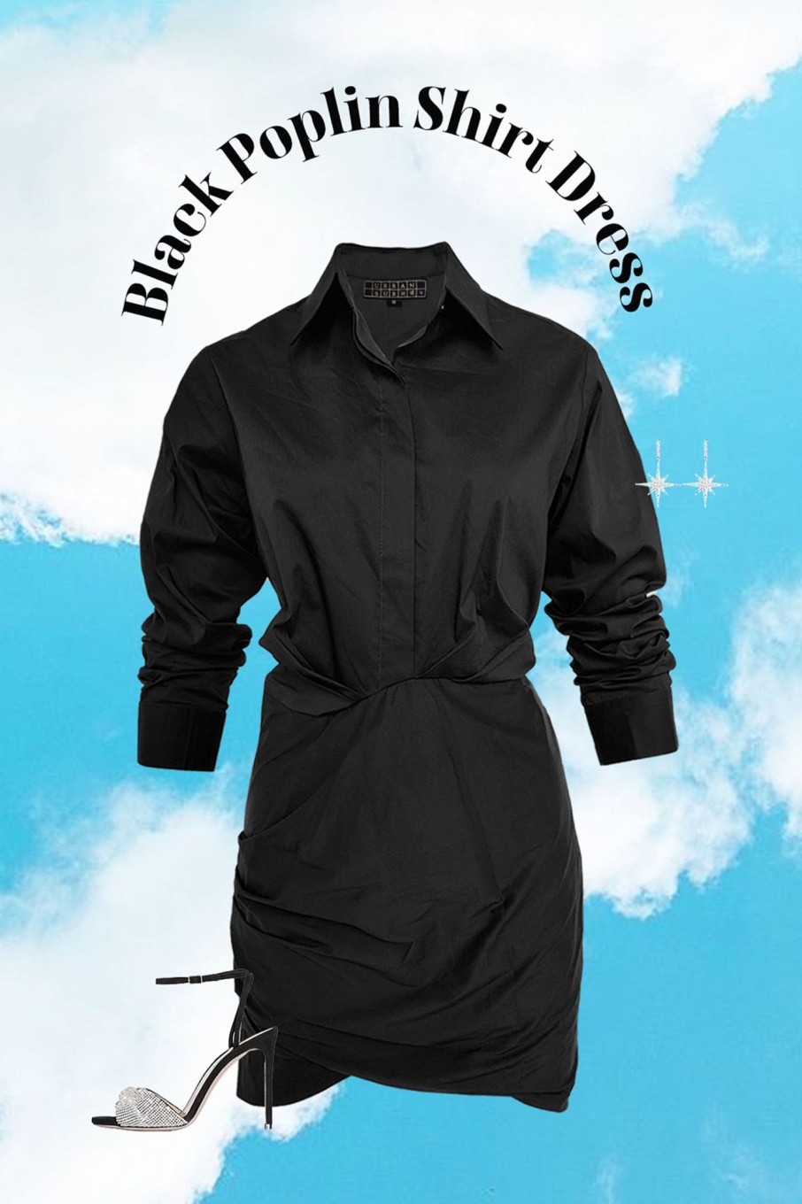 Western-Wear Urban Suburban | Black Short Shirt Dress