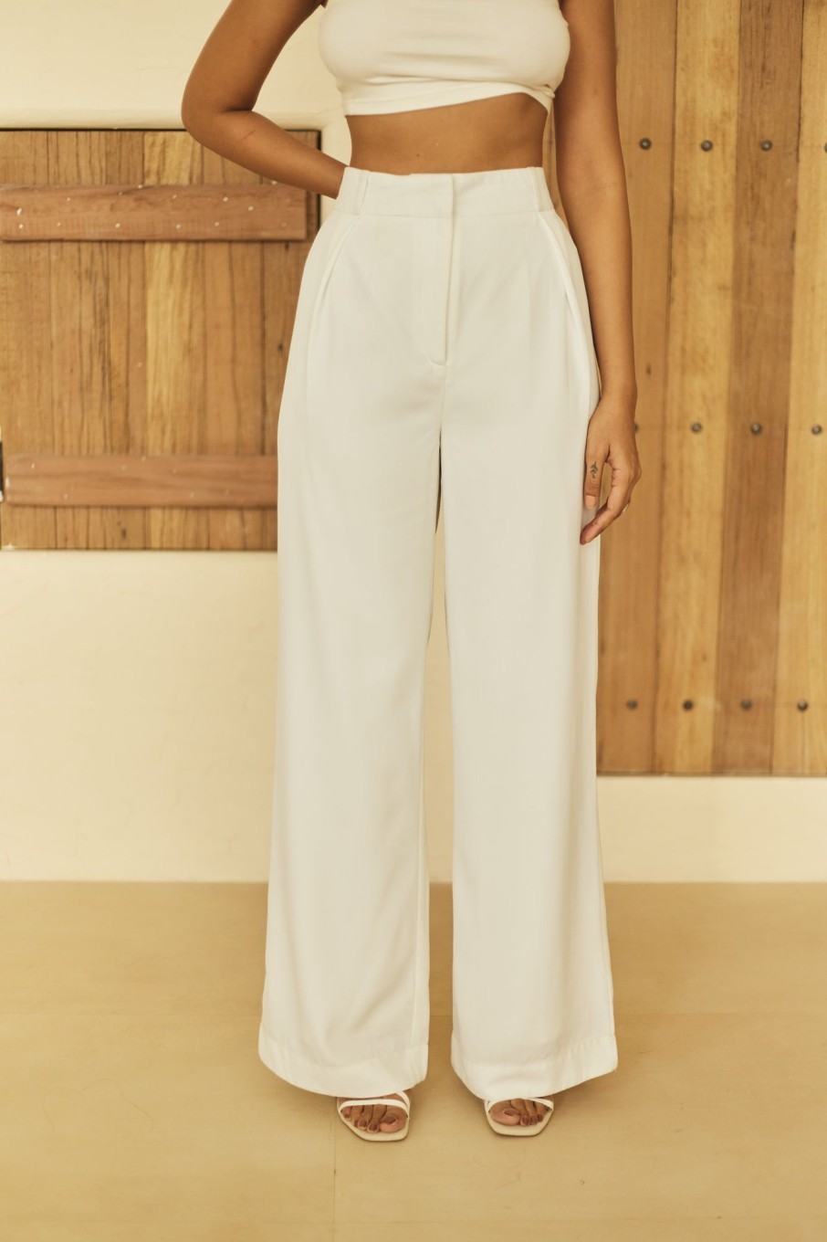 Western-Wear Urban Suburban | White Wide Leg Trousers