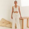 Western-Wear Urban Suburban | Cream Vest & Pants Set